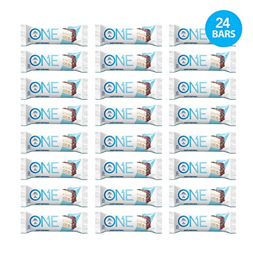 ONE Protein Bars Birthday Cake Gluten Free Protein Bars with 20g Protein and Only 1g Sugar Guilt-Free Snacking for High Protein Diets 2.12 oz Bulk (24 Pack)