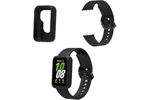 RUENTECH Compatible with Samsung Galaxy FIT 3 Case Cover & Band, Silicone Sport Band with Protector Cover Cases for Samsung Galaxy FIT 3 SM-R390 Activity Tracker