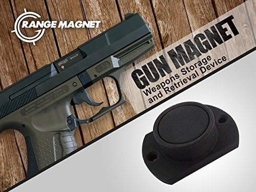 Range Magnet | Powerful Neodymium Safe Holster With Protective Coating For Shotguns, Rifles, Firearms, Handguns, Pistols Up To 25Lbs | For Cars, Trucks, Under Desk, Nightstand, Bed &amp; More