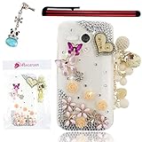 Ancerson Golden White Rose Red Orange Pink Rose Daisy Blossom I Love You Wooden Love Heart Eiffel Tower Lace Pearls Tassel Butterfly 3D Handmade Luxury Shining Glitter Crystal Diamond Rhinestones Hard Back Case Cover for Motorola Moto G X1032 Free with a Red Stylus Touchscreen Pen and a 3.5mm Universal Lovely Silvery Flower Blue Panda Pendant Bling Crystal Diamond Rhinestones Dust Plug (Transparent Clear Case)