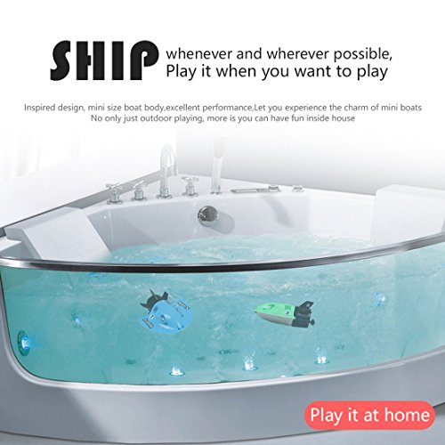 YIFAN Remote Control Submarine, Kids Adults Mini High-Speed Series RC Boat for Pool and Lakes Outdoor Use, 4.3"x3.1"x1.6"(Manta Ray Shape, Blue)