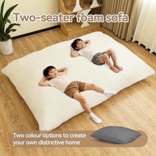 WWI Soft Bean Bag Cozy Bean Bag Bean Bag Chair Best for Lounging Indoor Kids & Adult Soft Velvet Fabric Comfy Couch with Handle (beige)
