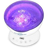 SyndeRay Sleep Smoother Aurora Projection LED Night Light Lamp with 7 Lighting Mode&amp;4 Natural Sounds,Relaxing Light Show for Baby Kids and Adults,Mood Light for Baby Nursery Bedroom Living Room