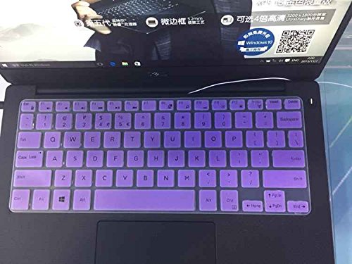 iBenko Ultra Thin Keyboard Silicone Protector Cover Skin for Dell Inspiron 13 7000 Series i7347 i7348 i7352 i7353 i7359, Inspiron 15 7000 Seris i7547 i7548, XPS 13-9343 9350 (Purple)