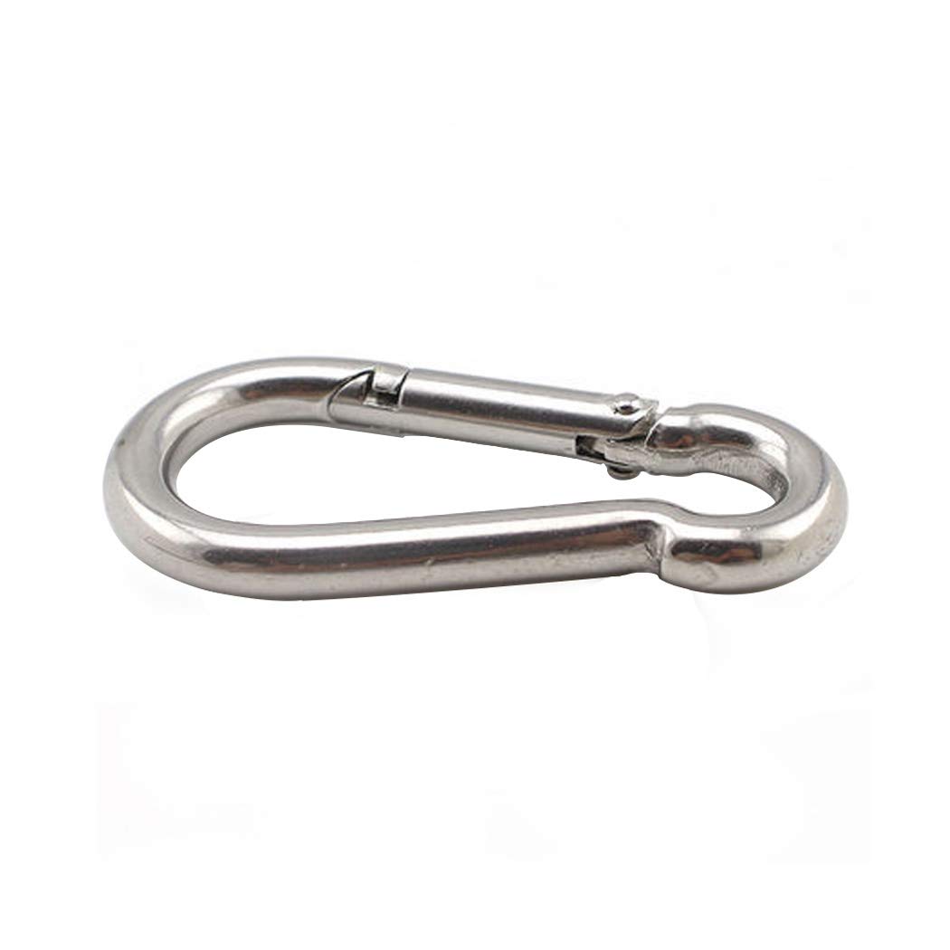 M12 1/2" 304 Stainless Steel Spring Snap Link Hook, Loaded Hook,Locking Carabiner Clip Keychain for Home, Camping, Fishing, Hiking, Traveling