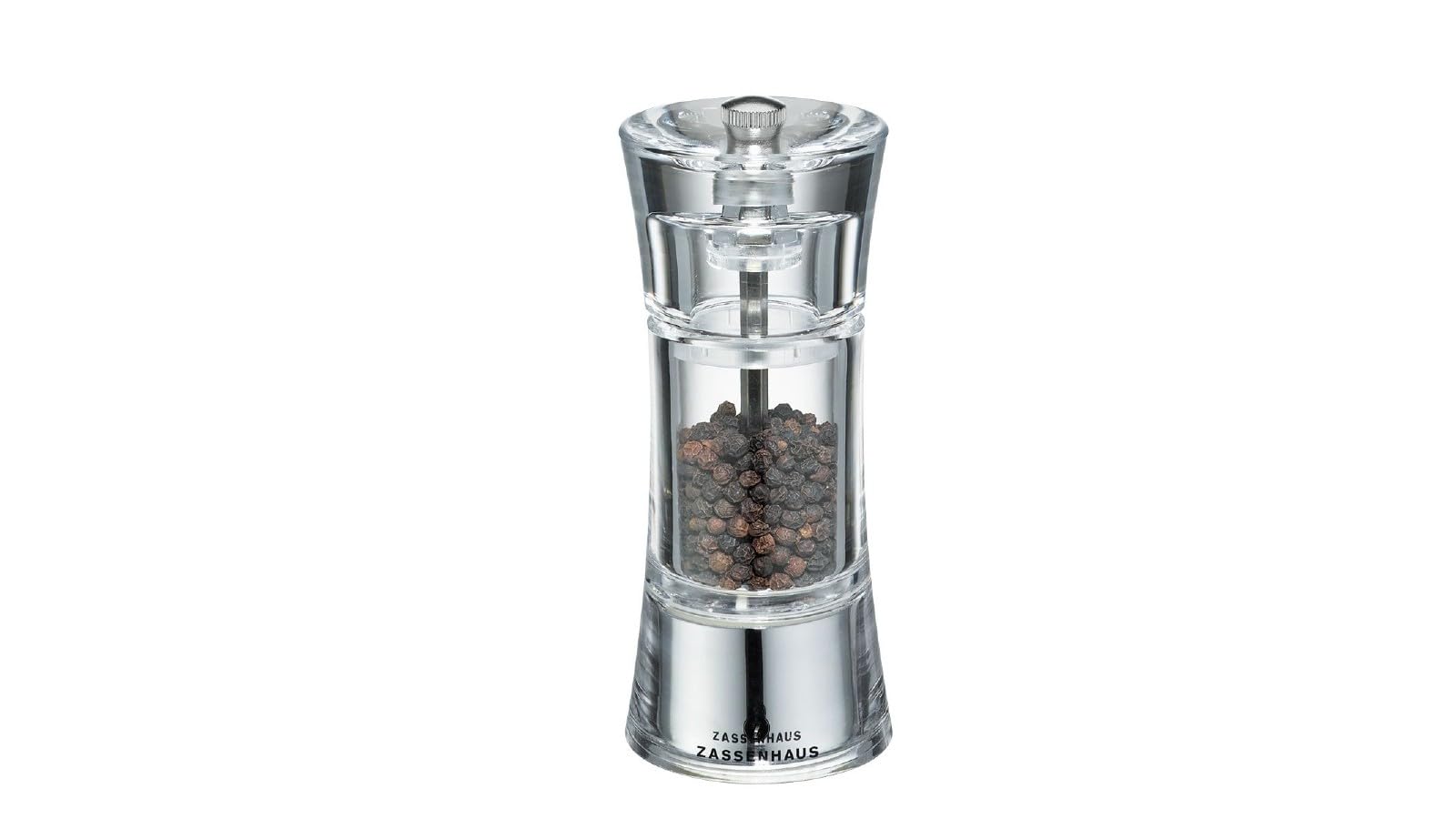 Zassenhaus 14 cm Acrylic Aachen Pepper Mill, Transparent