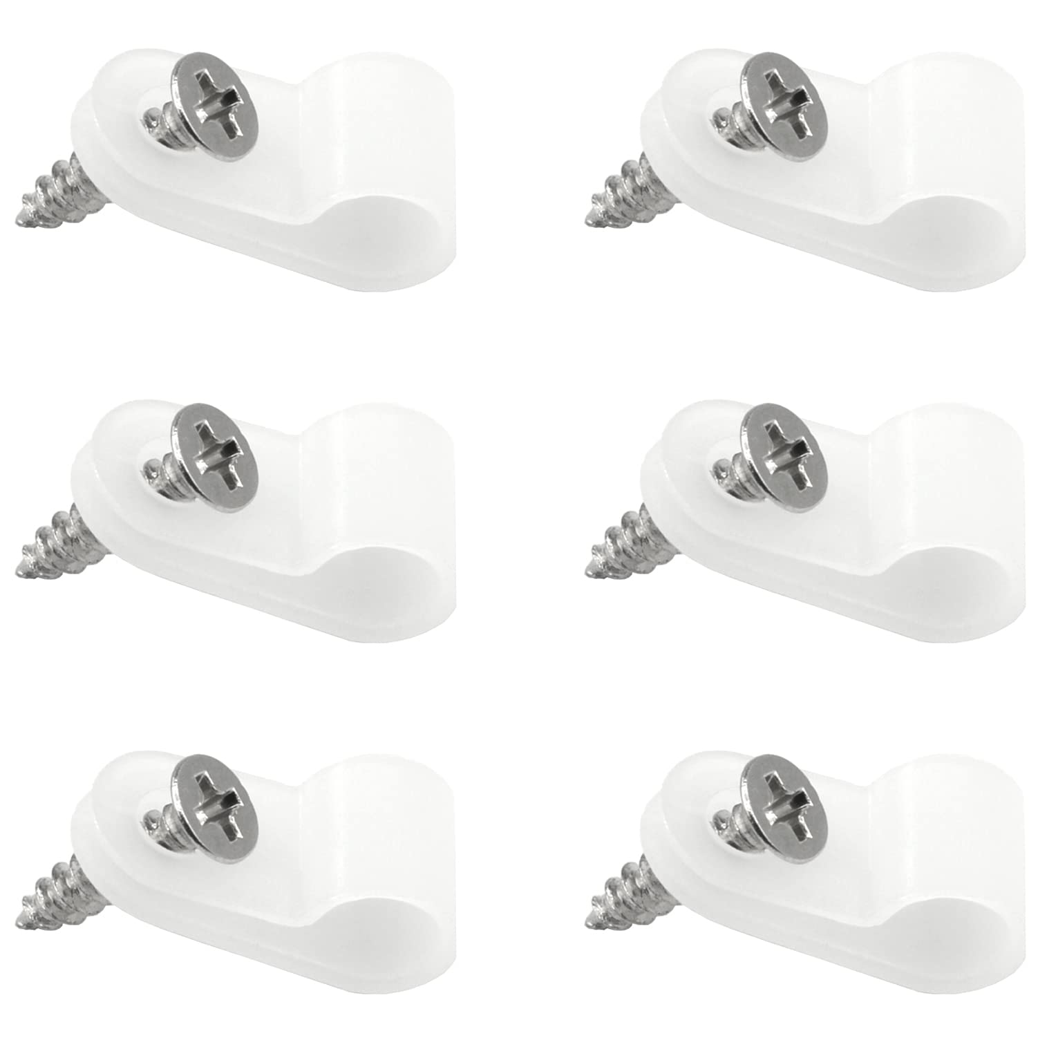 120 Sets Cable Cleats,R Shaped Cable Clips for Cable Organization (White Nylon)