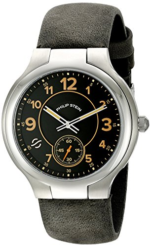 Philip Stein Mens Black dial on Black assolutamente calf strap