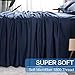 LIANLAM Queen Bed Sheets Set - Super Soft Brushed Microfiber 1800 Thread Count - Breathable Luxury Egyptian Sheets 16-Inch Deep Pocket - Wrinkle and Hypoallergenic-4 Piece(Navy Blue,Queen)