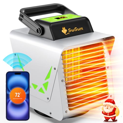 Photo 1 of 1500W Greenhouse Heater with Thermostat, Portable Outdoor Heater with Smart APP Remote Control for Green House, Garage, Grow Tents, Plants & Vegetables