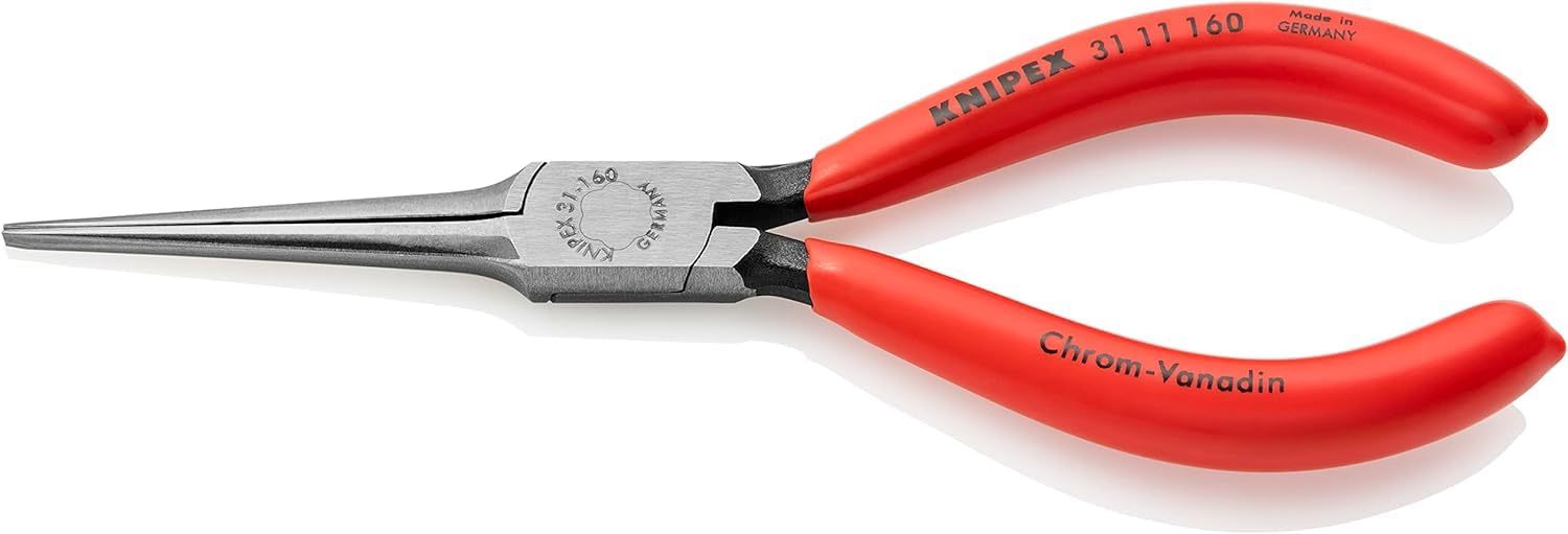 KNIPEX Flat Nose Pliers (Needle-Nose Pliers) Self-Service Card with Plastic Coating 160 mm, 31 11 160 SB