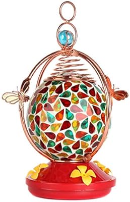 Lily S Home Mosaic Glass Hanging Hummingbird Feeder With Hanging