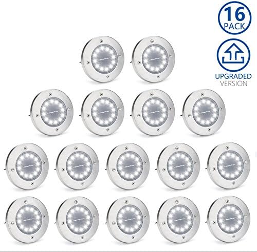 Solar Ground Lights,Garden Pathway Outdoor in-Ground Lights with 12 LED (16 Pack)