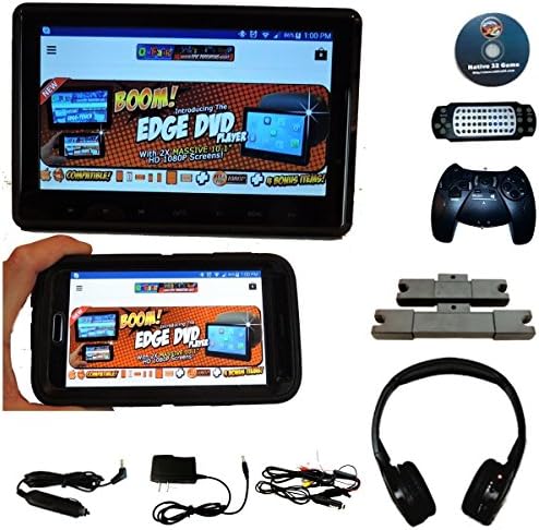 [SINGLE] Autotain EDGE 10.1 inch Slim Active Headrest Monitor DVD Player + HDMI, + 1080P, + Home Power Cables, + Cloud Headphone