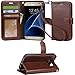 Galaxy s7 Case, Arae [Wrist Strap] Flip Folio [Kickstand Feature] PU leather wallet case with ID&Credit Card Pockets For Samsung Galaxy S7 (not for Galaxy S7 edge) (brown)