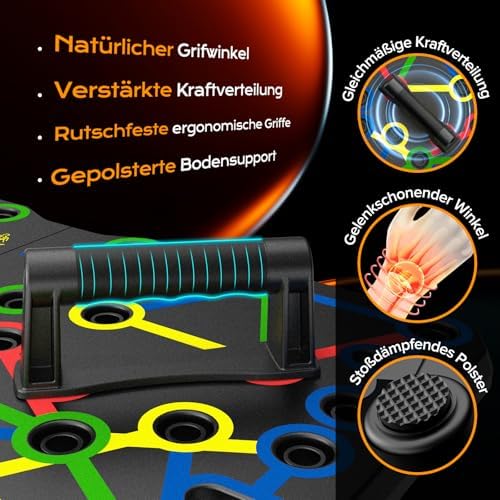 Liegestützgriffe Fitnessgeräte für zuhause Tragbares Multi-in-One Push-up-Board-Set Effizientes Muskeltraining für Männer und Frauen