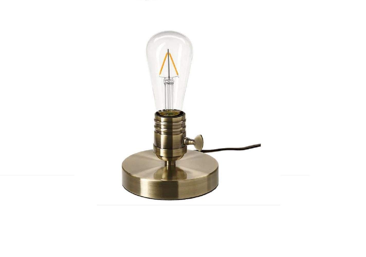 Ikea MEGAGRAM Bare Table Lamp Base, Brass Effect/Bronze-Plated, Retro 1900's Style, E27, 10x13 Centimetres