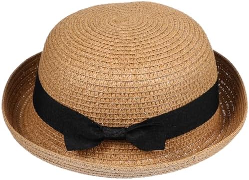 Moxamo Sombrero Paja Ala Ancha Para Mujer | Plegable Con Lazo, UPF 50+ Protección UV | Ideal Playa Y Viajes (Negro)