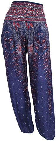 HAREM TROUSERS - Aladdin Hippie Pants Yoga Designs For Women &amp; Ladies (Peacock Blue Red)