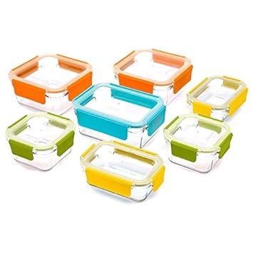 Glasslock Premium Food Storage Boxes, 18 Piece Set Container With Lids by Glassloc