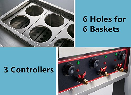 Commercial Table Top 6 Baskets Electric Pasta Cooking Machine Pasta Cooker Noodles Cooker Pasta Maker 220V