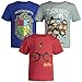 Harry Potter Toddler Boys 3 Pack Pullover T-Shirts Blue/Grey/Red 2T
