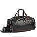 Leather Gym Bag for Men Travel Weekender Overnight Duffel Bag Tote For Men (balck)