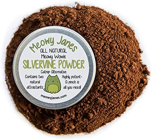 Meowy Janes Silvervine Powder for Cats- 15 Grams All Natural Catnip Alternative | Cat Toy Cat Treat | Unique Gift Present for Cat Lovers | Meowy Wowie