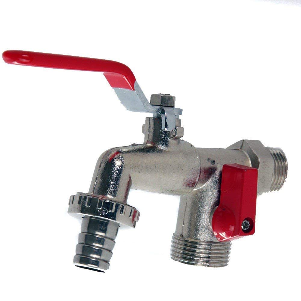 Soytich Double Discharge Valve Ball Valve Ball Cock Tap 1/2 Inch (hahn01)