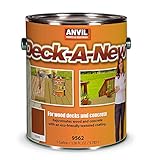 Anvil Deck-A-New Rejuvenates Wood & Concrete Decks Premium Textured Resufacer, Cedar, 1 Gallon, (Pack of 2)