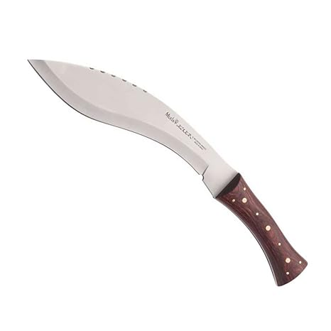 Flachangel Messer Muela Kukri, Palisander Griff Hartfaserplatte, Blatt-Universal 26 cm + Geschenkkarte
