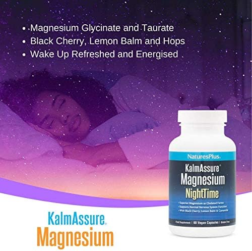 NaturesPlus Magnesium Night Time, Magnesium Glycinate and Taurate Supplement with L-Theanine, Ashwagandha, Lemon Balm, B6 - Image 5