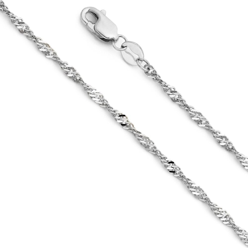 14K White Gold Crucifix Stamp Charm 