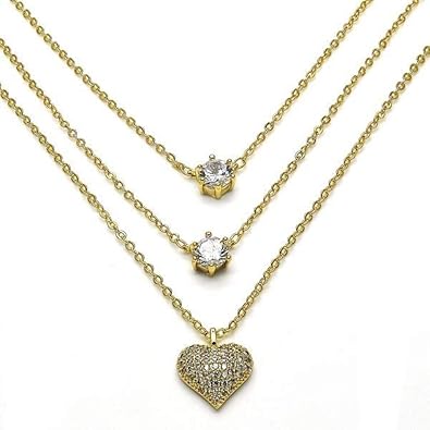amazon com bling bling ny women s multi layered choker fancy necklace heart design with cubic zirconia and micro pave gold jewelry bling bling ny women s multi layered choker fancy necklace heart design with cubic zirconia and micro pave