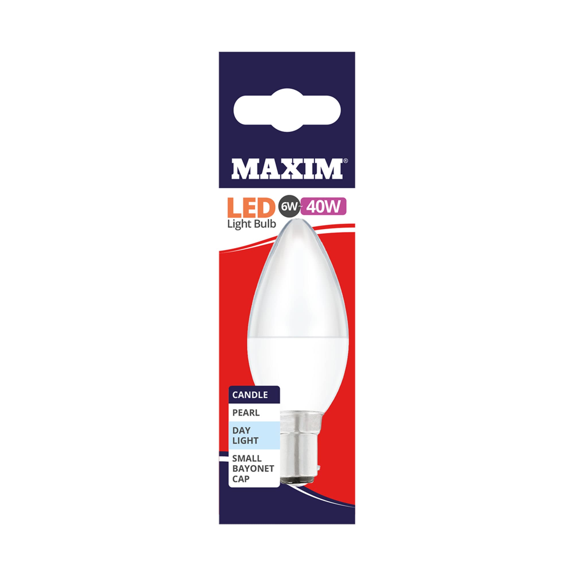 Maxim LED Bulbs [Pack of 10] Type: Candle (Day Light) 6Watts (40Watts) / Pearl Finish / 15 000 Hours/Energy Saving Multipack 40MLCB15D5X10
