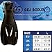 Sea Scout Adult Snorkeling Set - Dry-top Snorkel/Fins/Mask (Black, Medium)