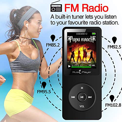 MP3 Player, FiiMan X02 8GB Ultra Slim Music Player with FM Radio, Voice Recorder, Video Play, Text Reading, 80 Hours Playback and Expandable Up to 128 GB (Black) - Thumbnail 4