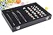 Wuligirl Velvet Clear Lid Necklace Mix Ring Display Case Jewelry Organizer Tray Jewelry Box Showcase Stackable(Ring&Necklace)