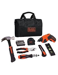 Black + Decker - Juego de destornillador inalámbrico de 4 V y herramientas para el hogar, 42 piezas (BDCS20PK)