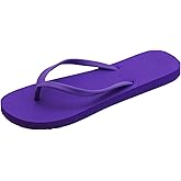 Slim Flip Flops for Women, Ladies Shower Slippers Flat Sandals for Summer Bathroom Beach Pool, Ultra Lightweight Basic Thongs Rubber Soft Slide Slip-on Shoes
