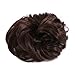 Haironline Scrunchie Bun Up Do Hair Piece Hair Ribbon Ponytail Extensions Wavy Curly Medium Brown, 55 Gram