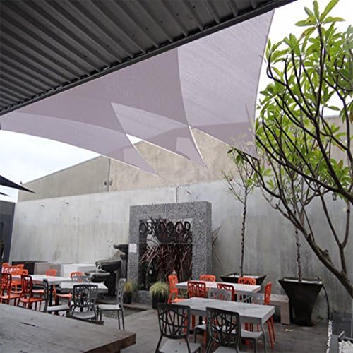 Belle Dura Light Grey 12' x 12' x 12' Triangle Sun Shade Sails UV Block for Shelter Canopy Patio Garden Outdoor Facility and Activities