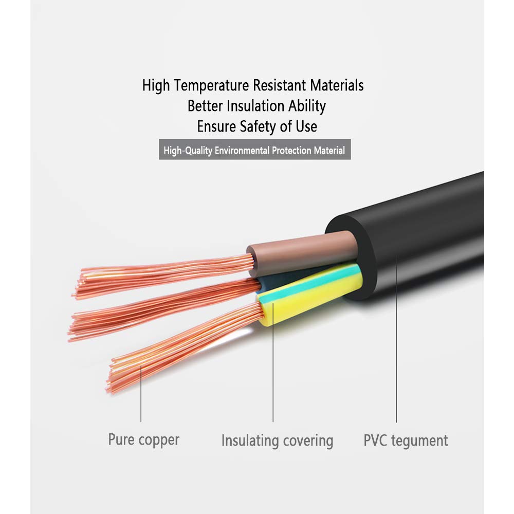Power Cord Replacement for Sony PlayStation PS3 First Generation(Fat), Xbox 360 1st Generation(Fat) - [UL Listed] 6FT Extension 3 Prong 18 AWG Power Cord Cable