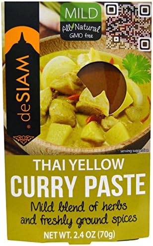 deSIAM, Thai Yellow Curry Paste, Mild, 2.4 oz (70 g)