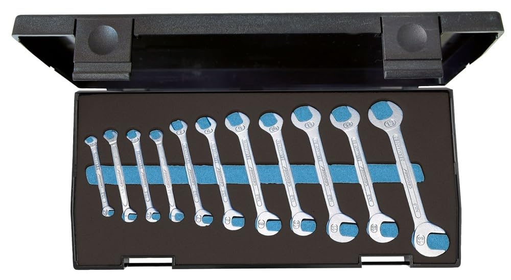 Gedore 8-011 Small Double Ended Midget Spanner Sets - Silver (11-Piece)