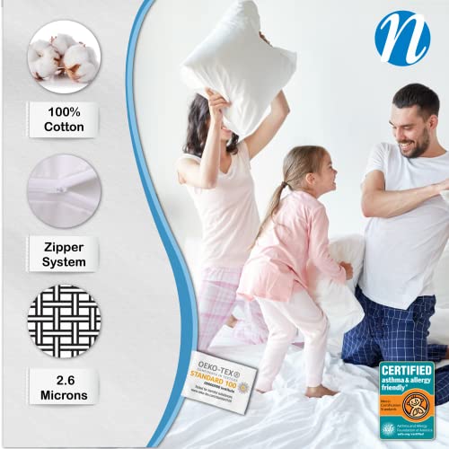 National Allergy Premium 100 Cotton Zippered Pillow Protector King