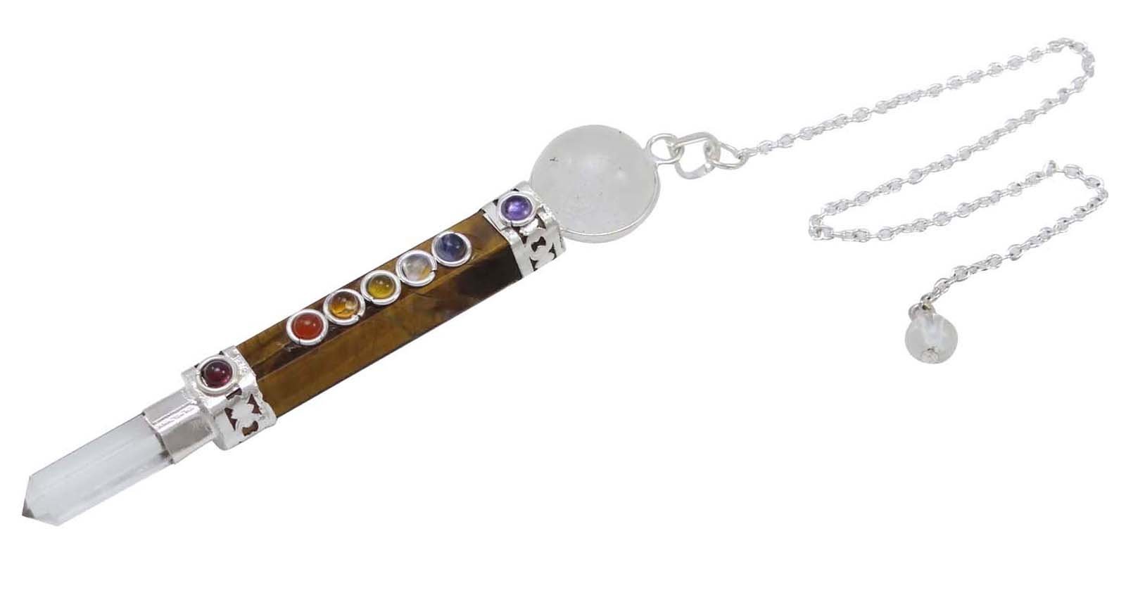 Harmonize Tiger'sEye Stone Wand Chakra Pendulum Dowsing Reiki Healing Stone Balancing Gift Gemstone