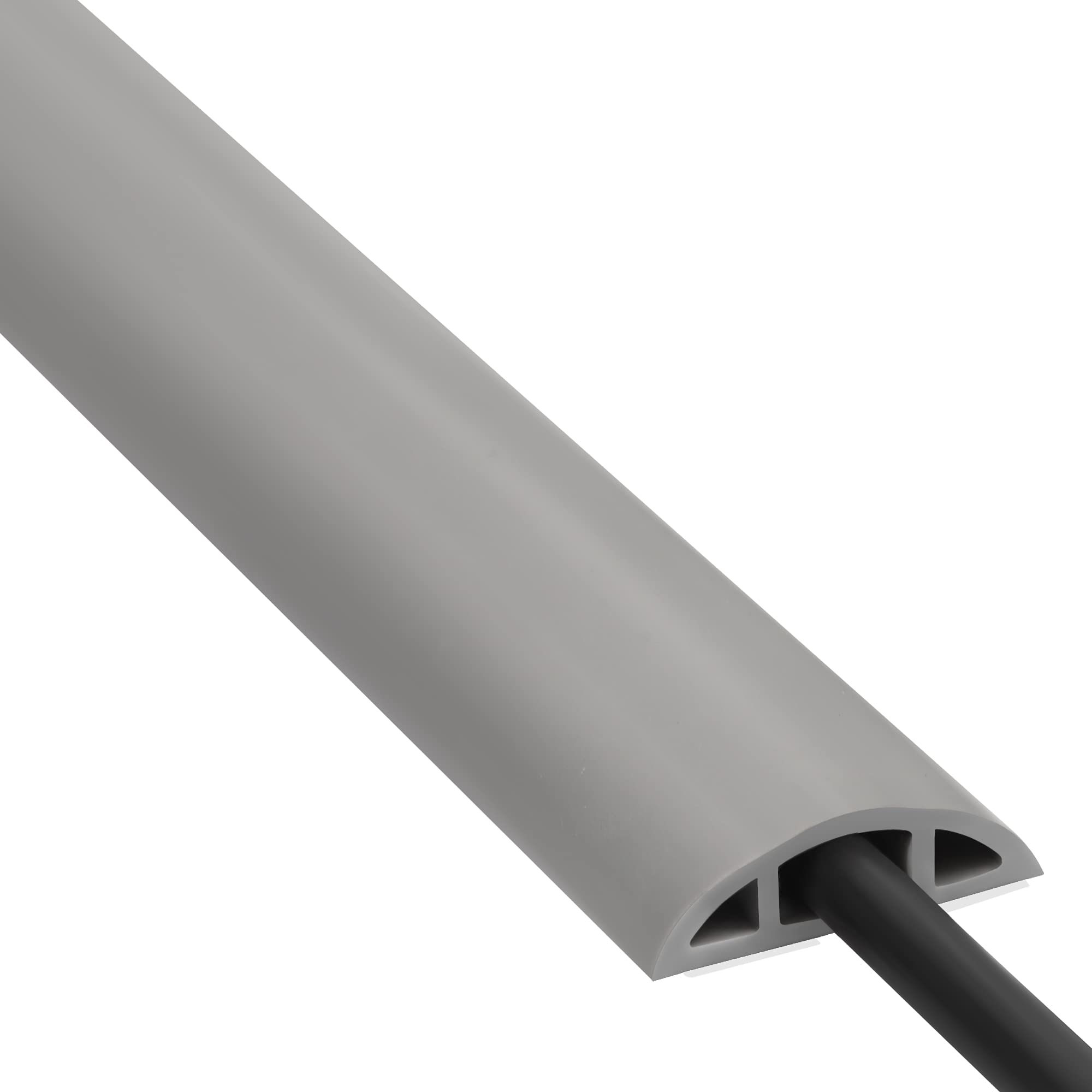Photo 1 of Floor Cord Cover 4ft, Cord Hider Floor Gray, Cable Management Cover Prevent Cable Trips, Wire Covers for Electric Power Cords, Wire Protector Cavity W0.47 x H0.28