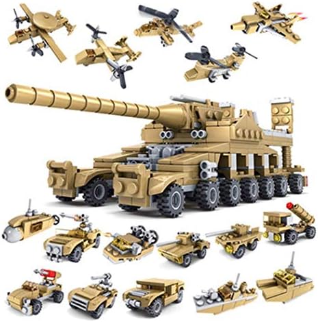 ZEARO 16 in 1 Toy Set Kids Children Puzzle Assembled Building Blocks Cannon Tank Building & Construction Toys