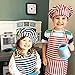 Dapper&Doll Kids Apron and Chef Hat - Gift Set for Boys Girls Ages 4-10 - Red Stripe